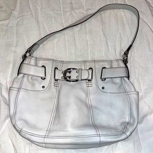 Original Tignanello white medium/large handbag. Silver detailing. Tan interior.